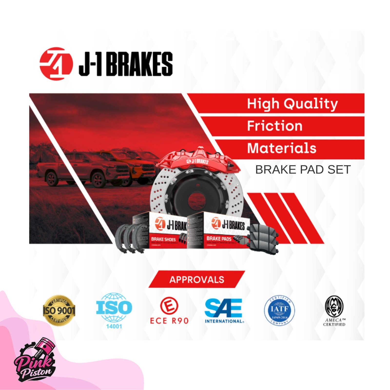 PartSnap branded product template applied to a brake set